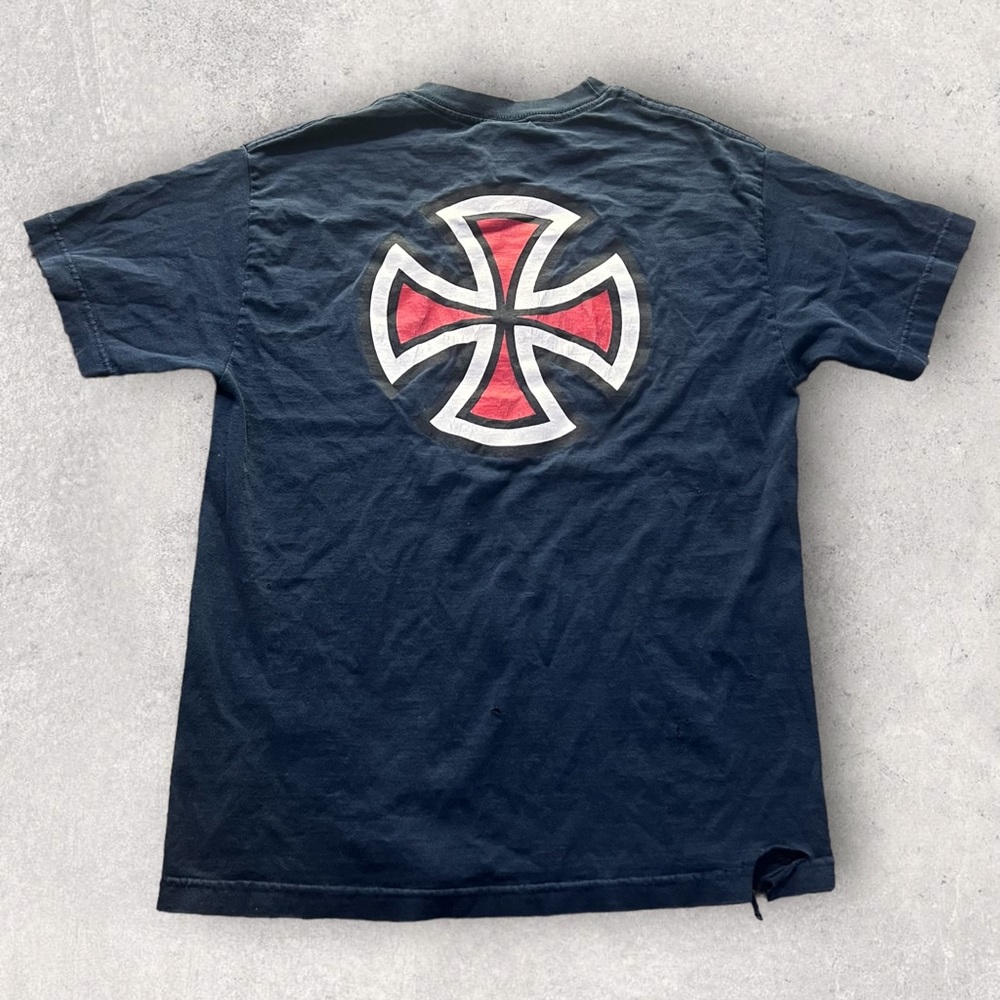 Vintage 90s Y2K Independent Skate Graphic T Shirt Navy
